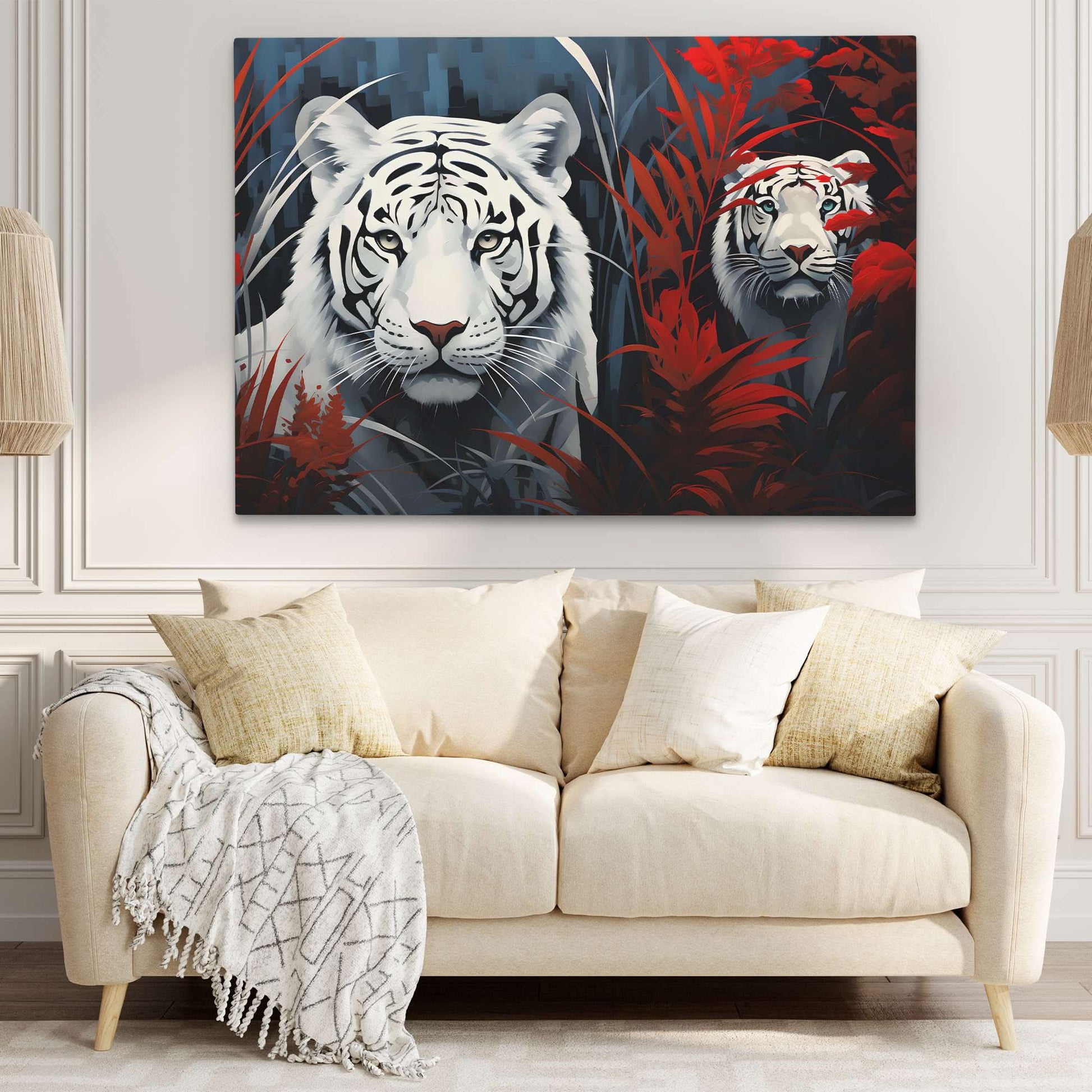 White Tiger Cubs - Luxury Wall Art