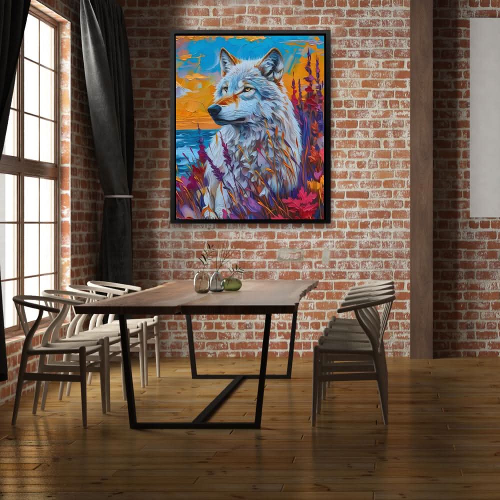 White Wolf Gazing - Animals Art for Bedroom