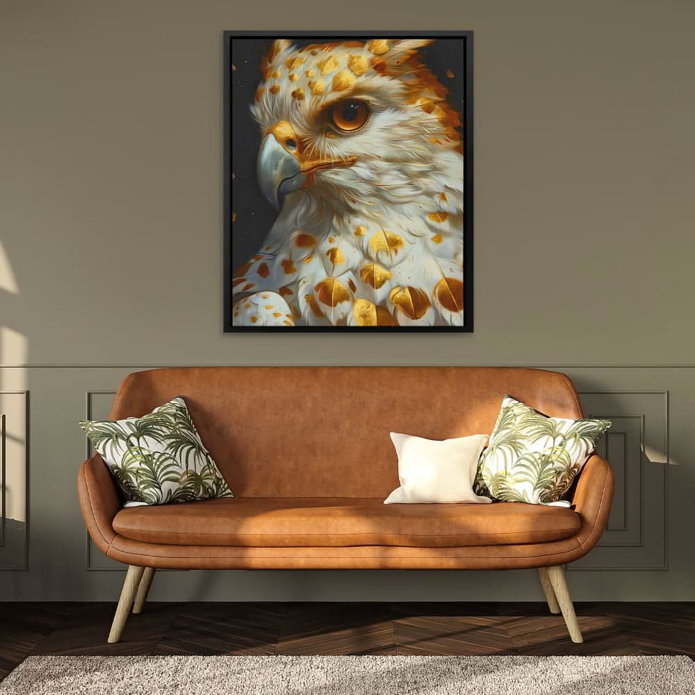 Wild Hawk - Bird Wall Art in Black Frame