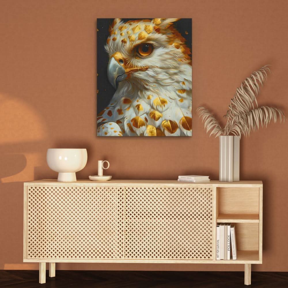 Wild Hawk - Abstract Wall Art in Black Frame