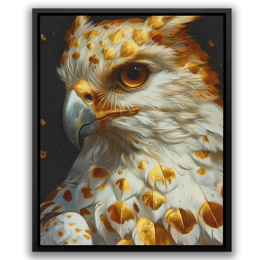 Wild Hawk - Black and Gold Bird Canvas Print