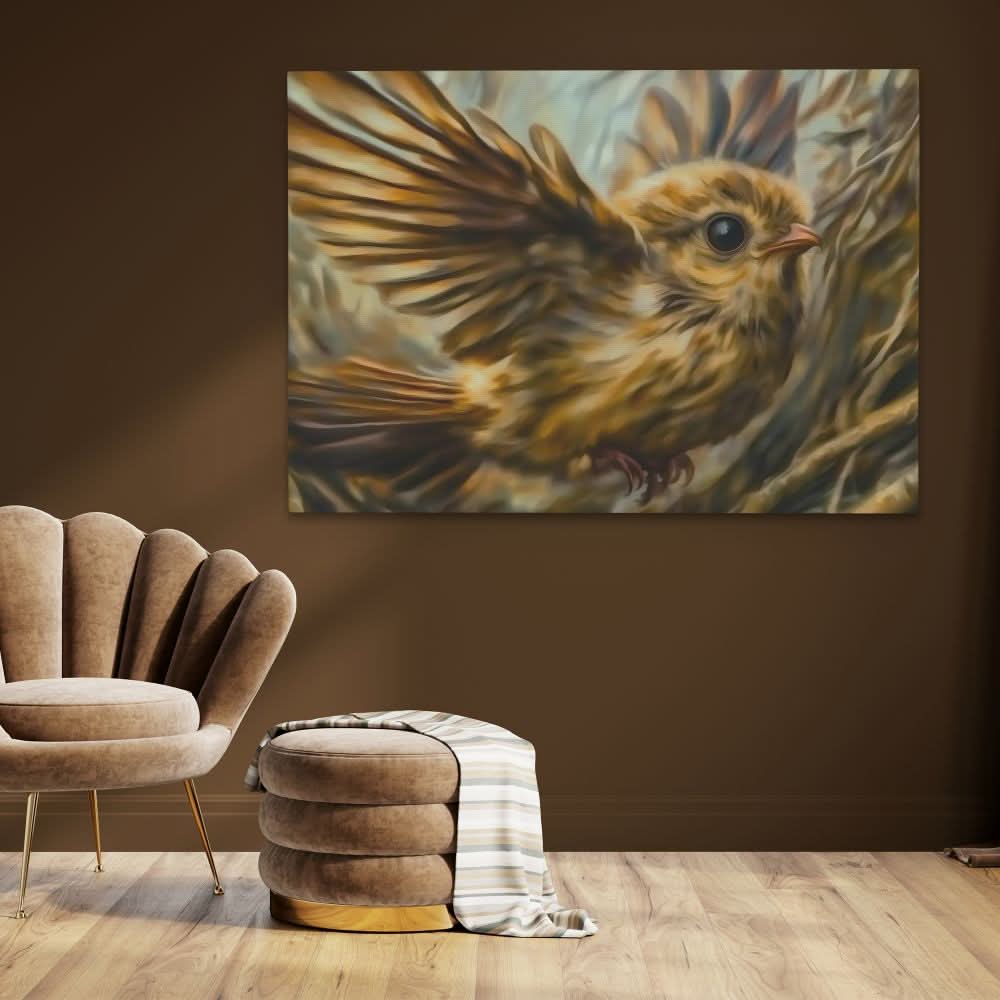 Wild Sparrow Flight - Large Contemporary Canvas Print