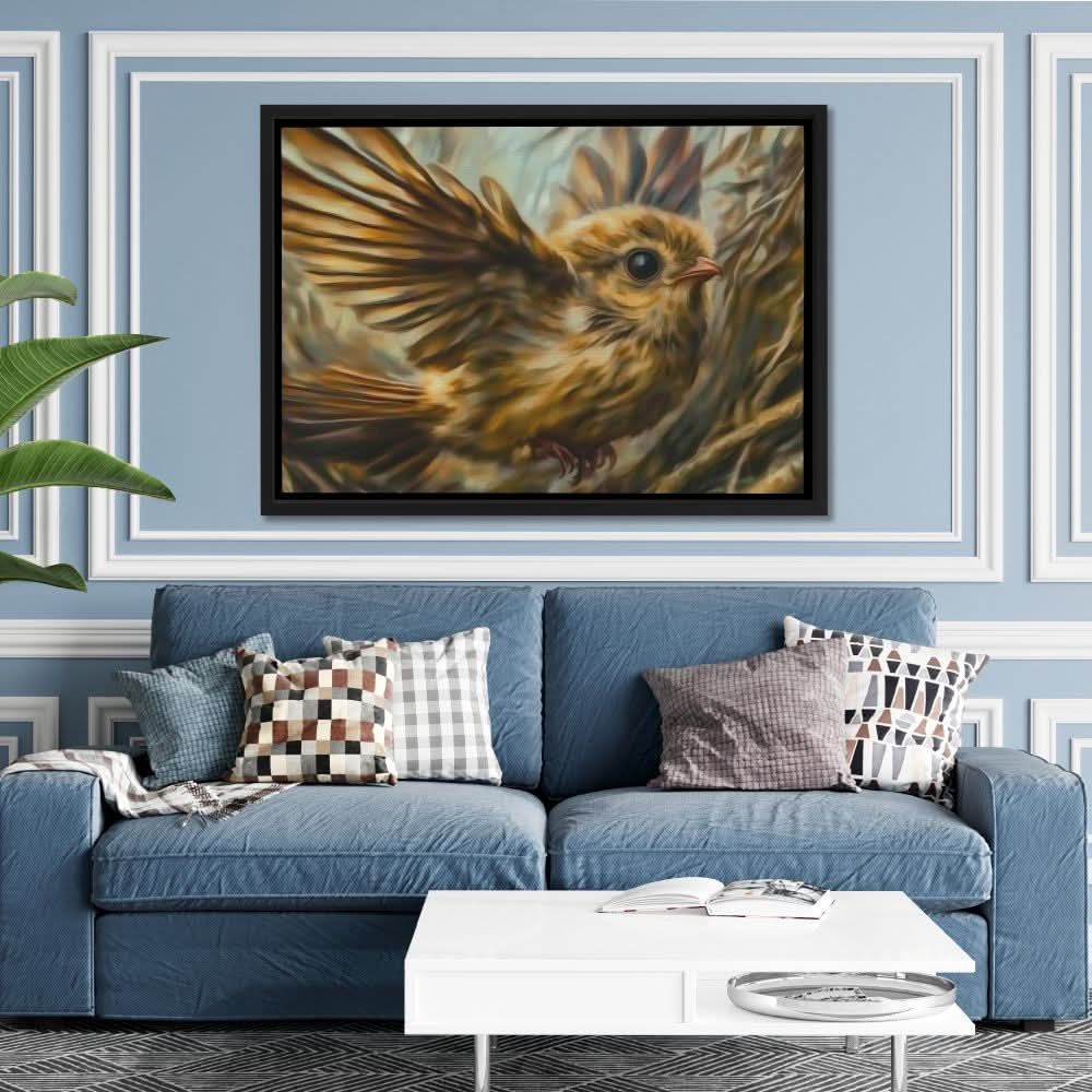 Wild Sparrow Flight - Animals Art for Bedroom