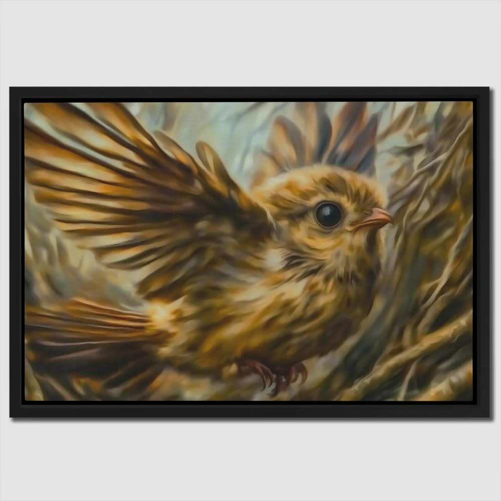Wild Sparrow Flight - Brown Bird Canvas Print