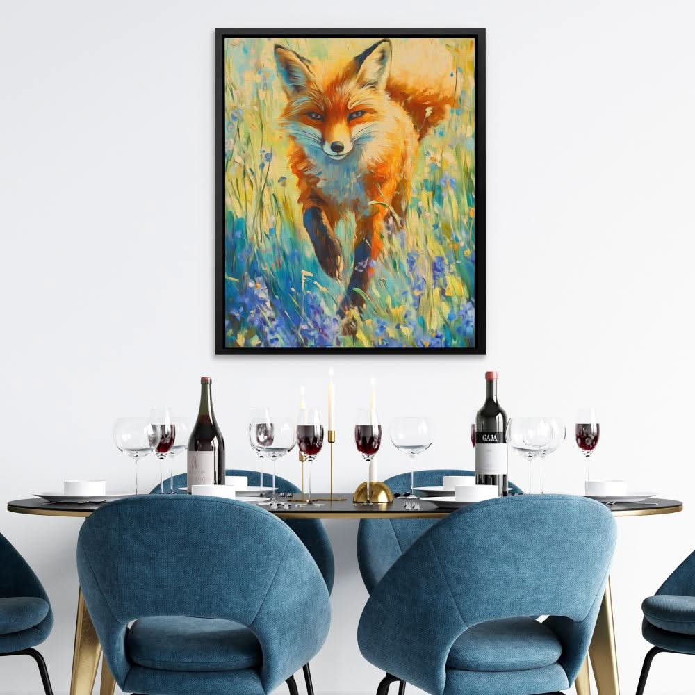 Wildflower Fox - Oversized Animals Canvas Wall Art