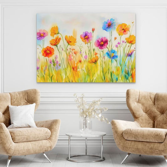 Wildflower Waltz - Wall Art in Black Frame
