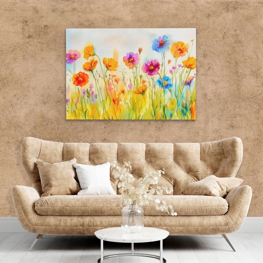 Wildflower Waltz - Colorful Canvas Wall Art