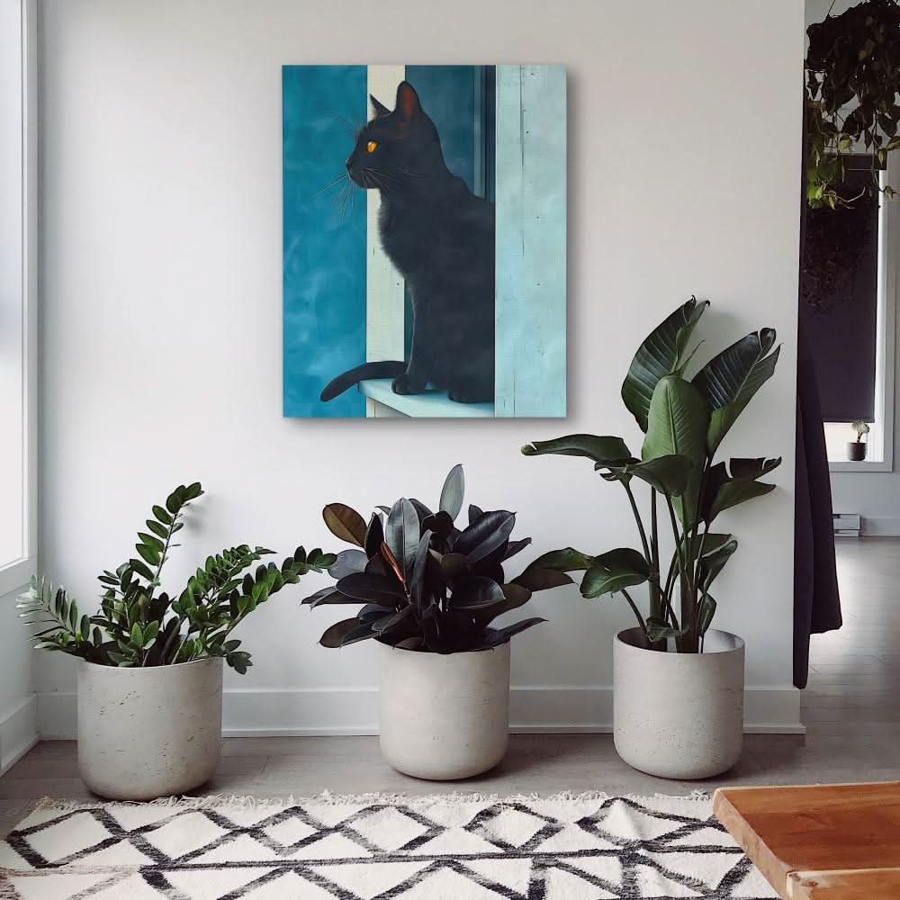 Windowsill Cat - Animals Art for Bedroom