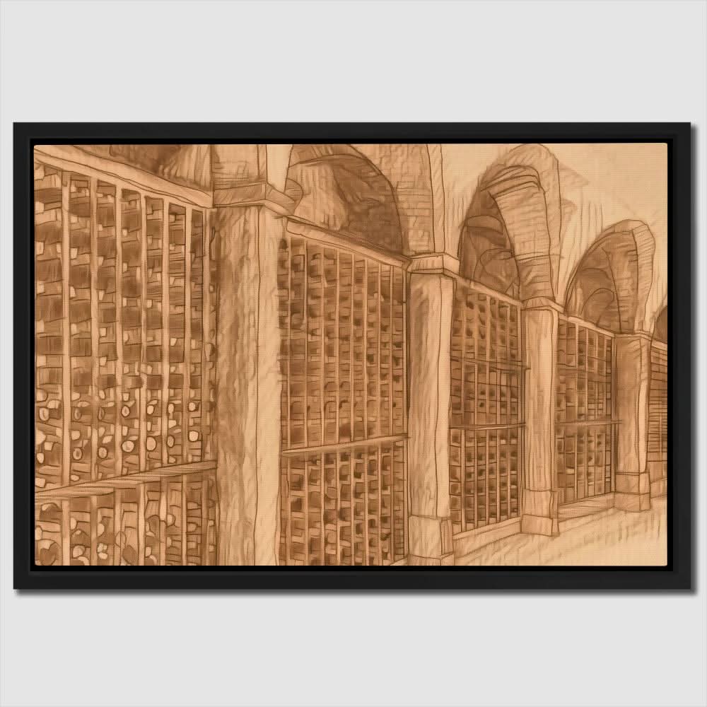 Wine Cellar - Earth Tones Liquor Canvas Print
