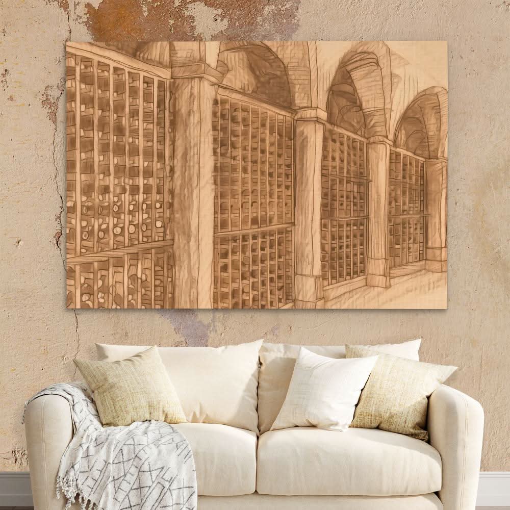 Wine Cellar - Vintage Neutral Canvas Wall Art