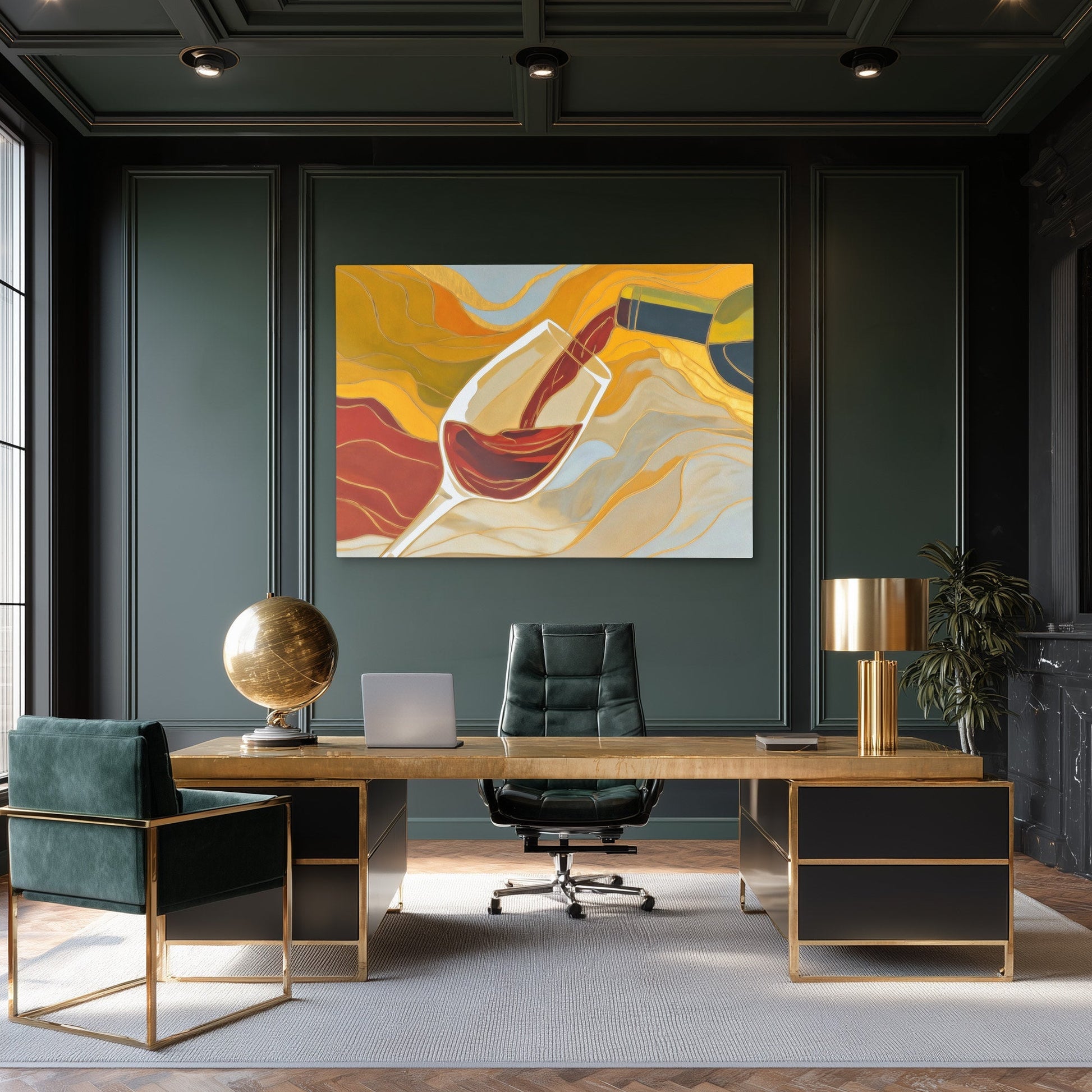Wines Golden Embrace - Luxury Wall Art