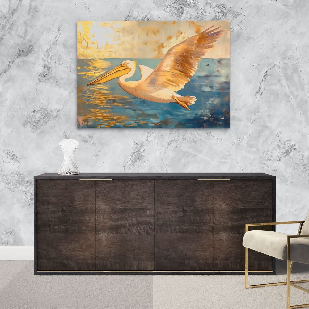 Wings of the Coast - Beige Canvas Wall Art