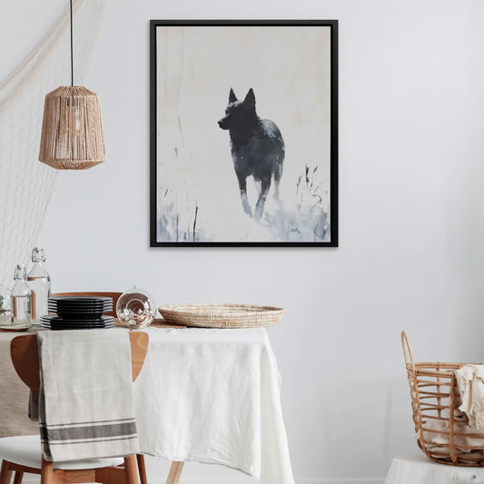 Winter Watcher - Wall Art in Black Frame
