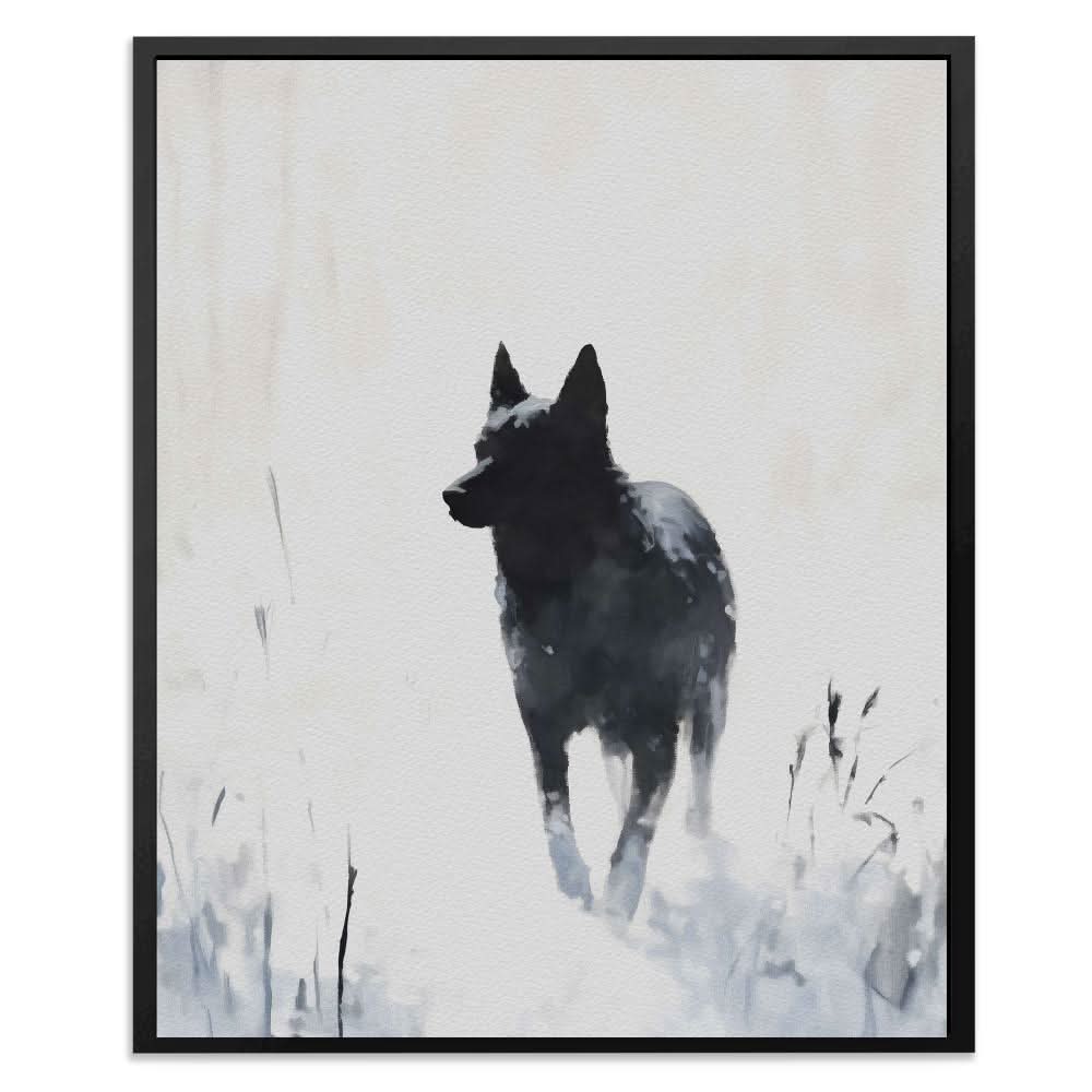 Winter Watcher - Black and White Canvas Print