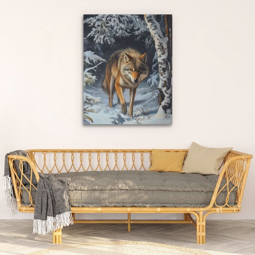 Winter’s Alpha - Brown Canvas Wall Art