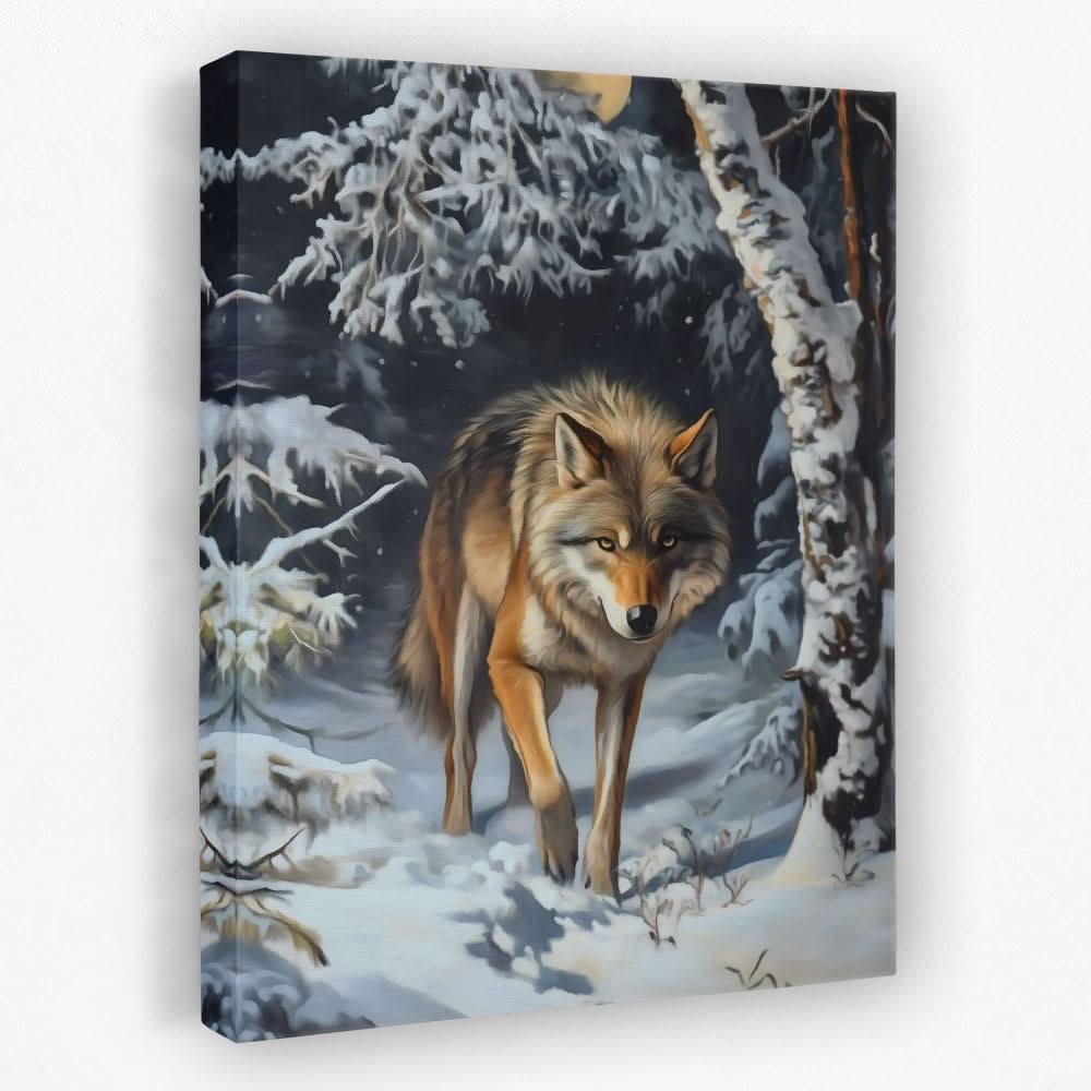 Winter’s Alpha - Animals Canvas Wall Art