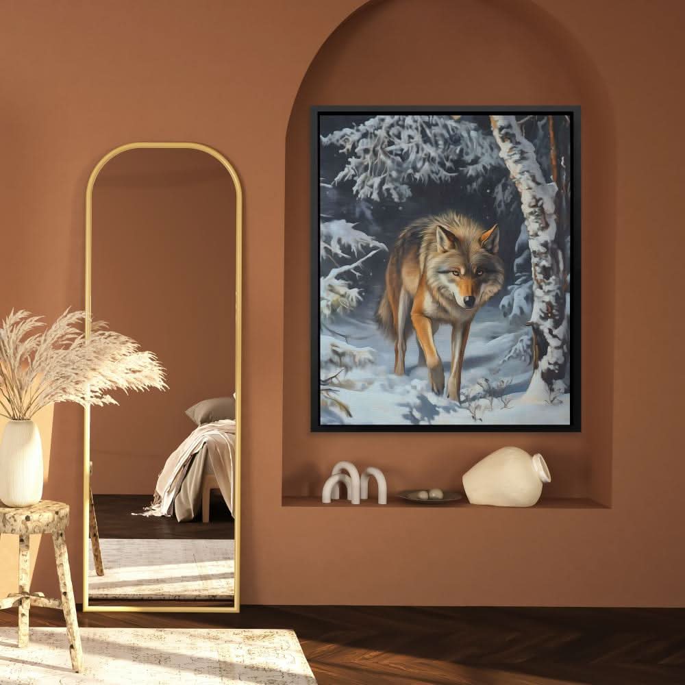 Winter’s Alpha - Wall Art in Black Frame