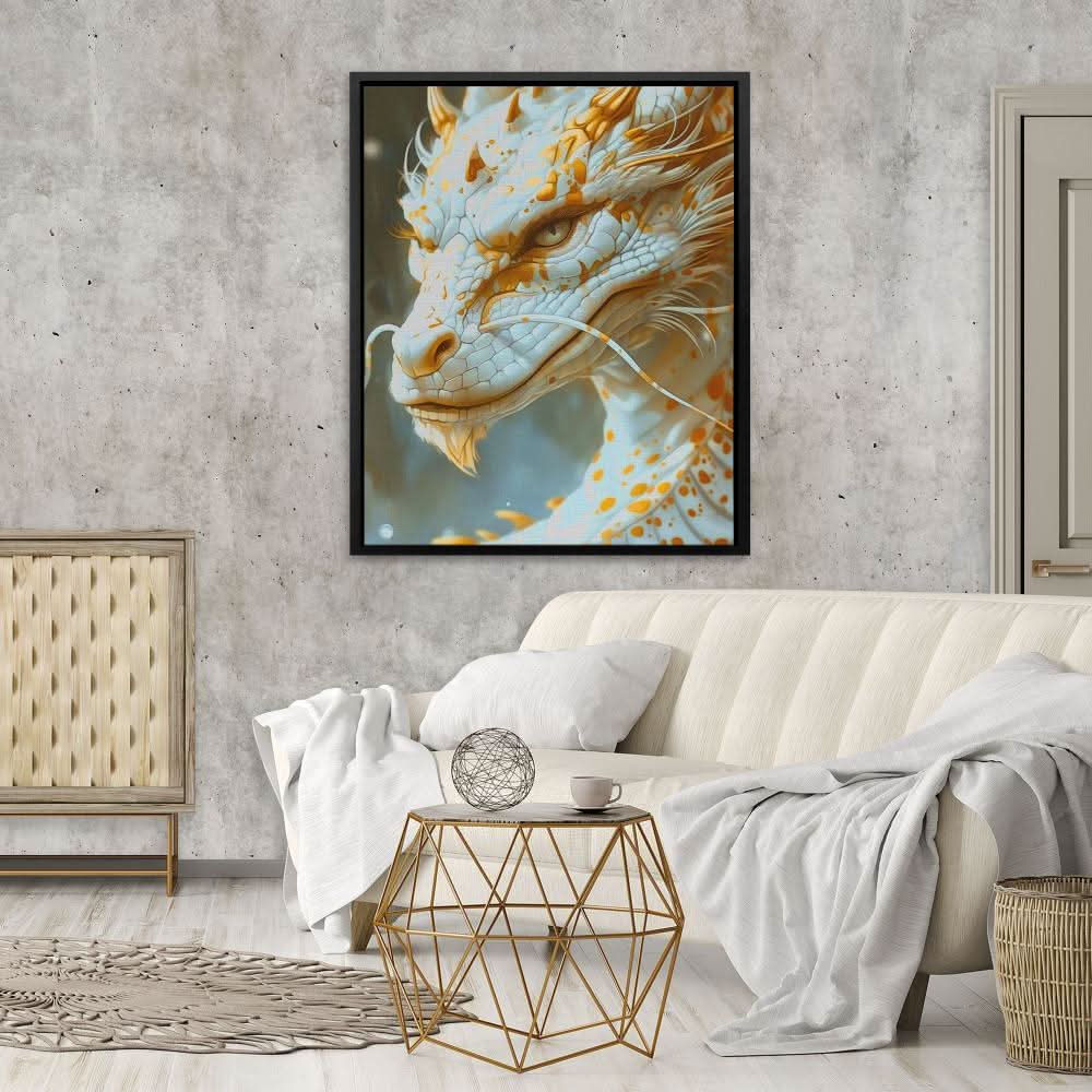 Wise Dragon - Gold Enchanting Canvas Print