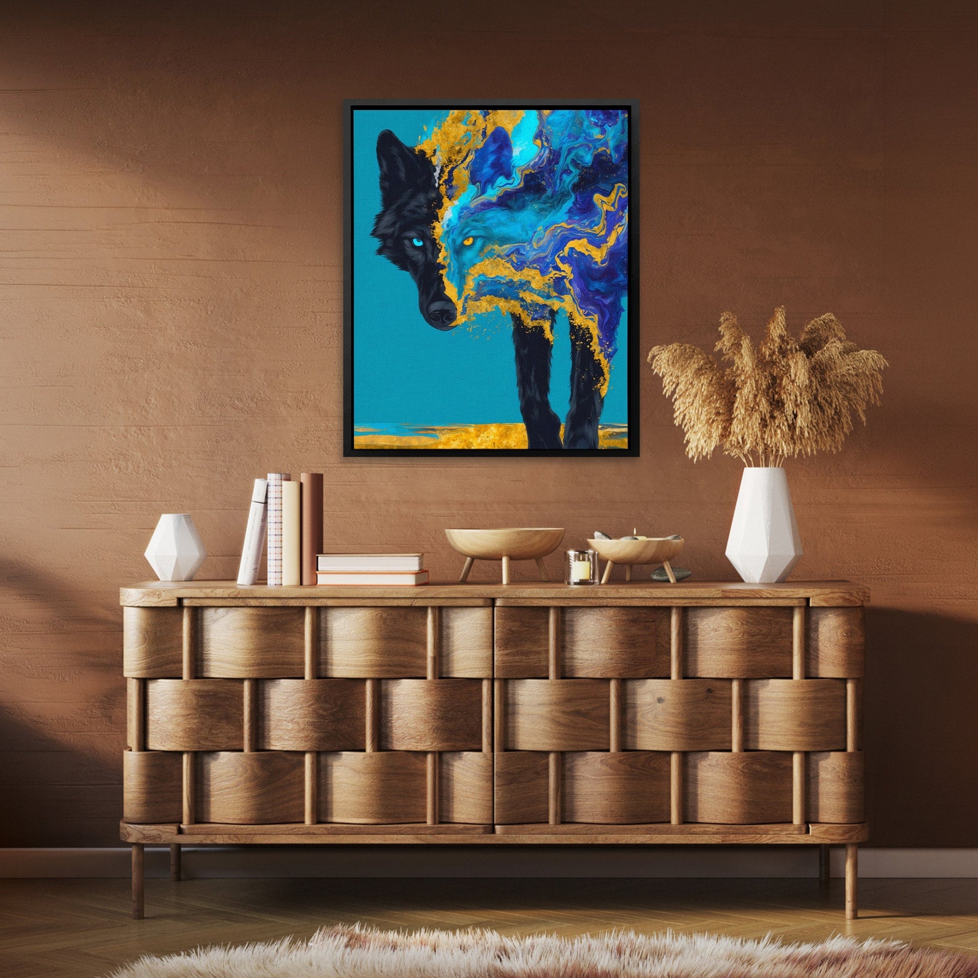Wolf Elemental Drift - Luxury Wall Art