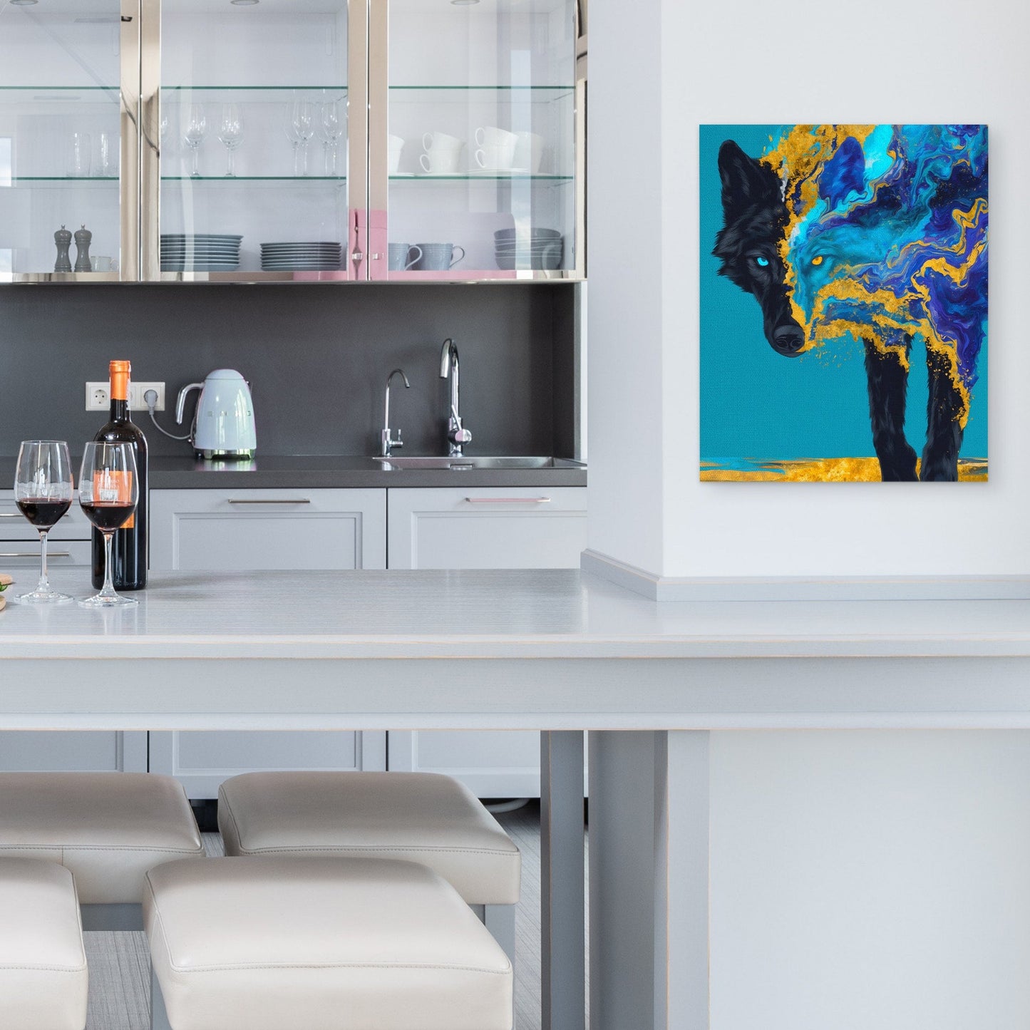 Wolf Elemental Drift - Luxury Wall Art
