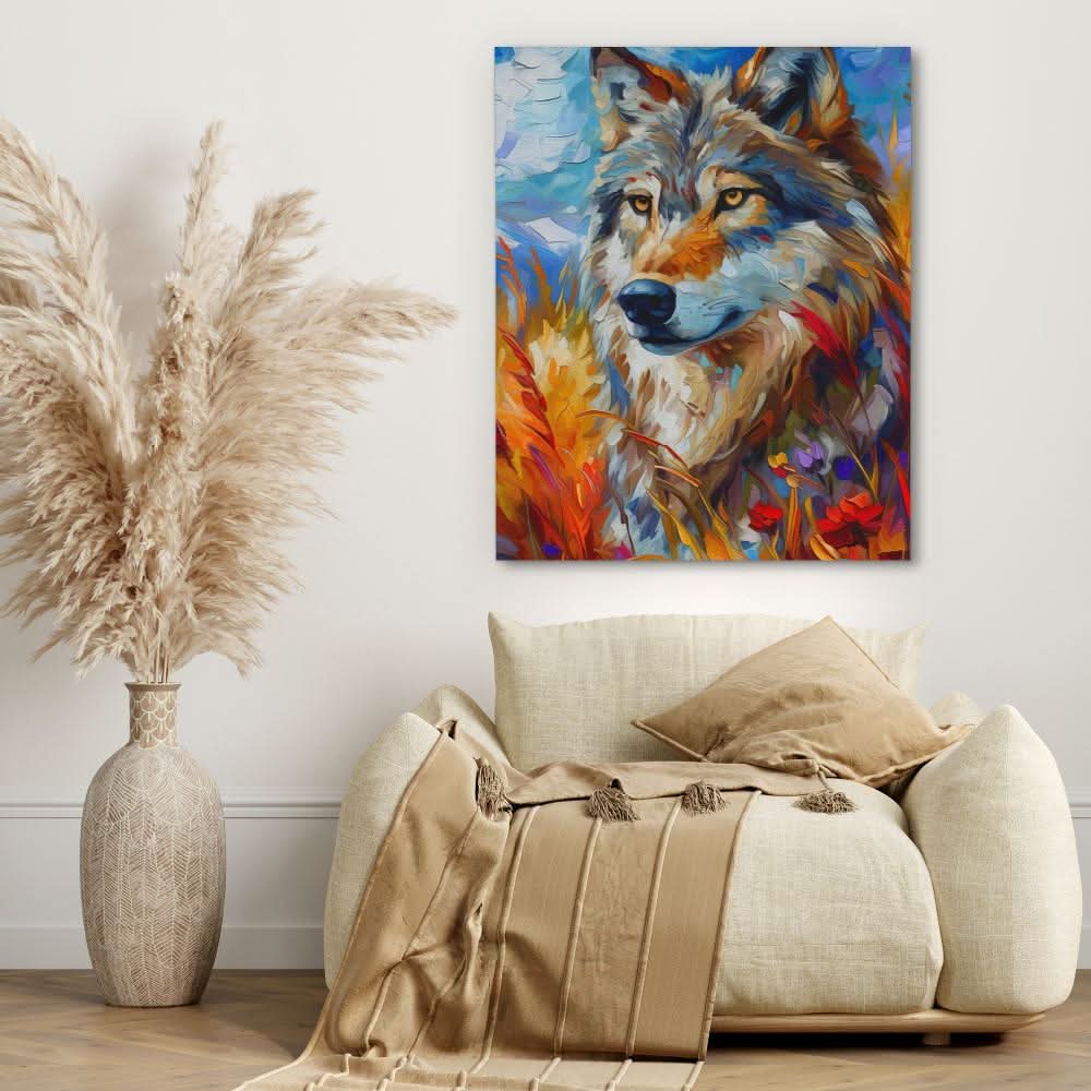 Wolf Field - Colorful Wall Art for Hallway