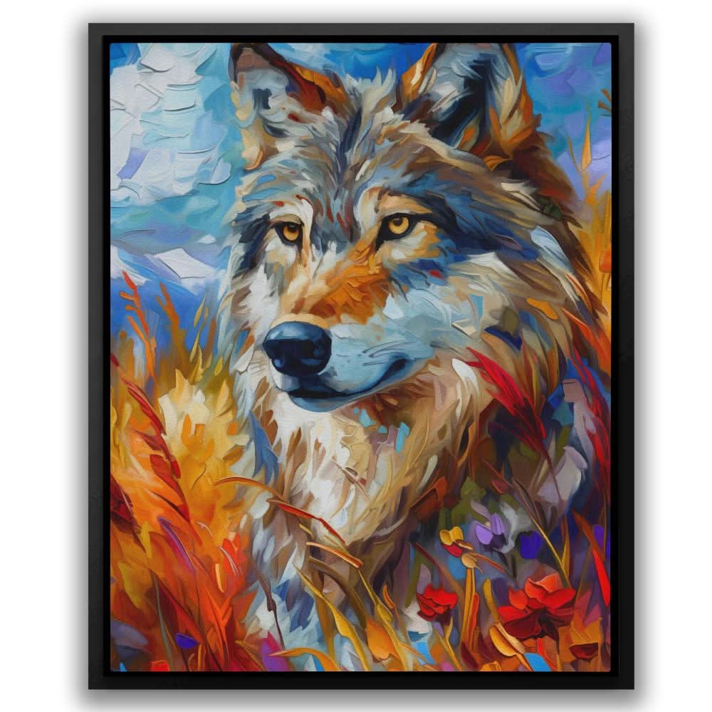 Wolf Field - Abstract Colorful Canvas Wall Art