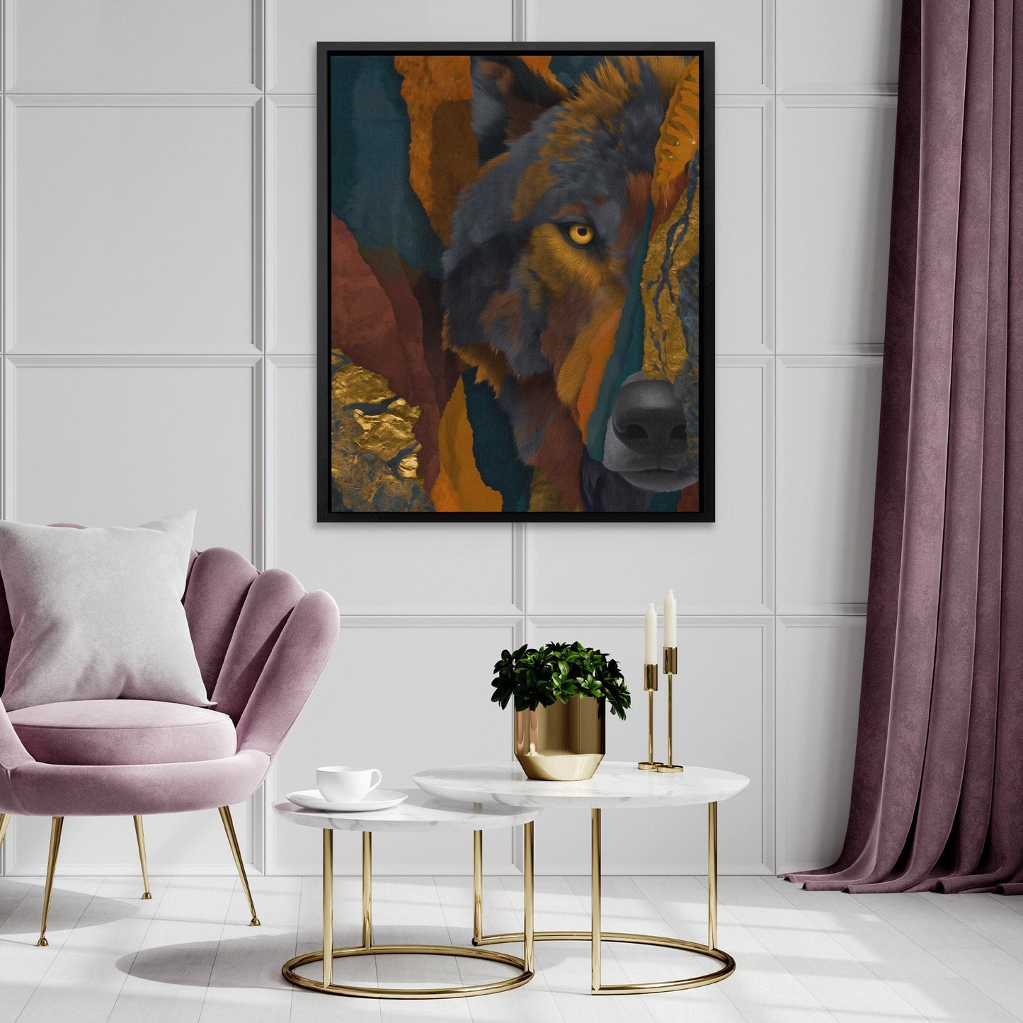 Wolf Through Fragments - Luxury Wall Art