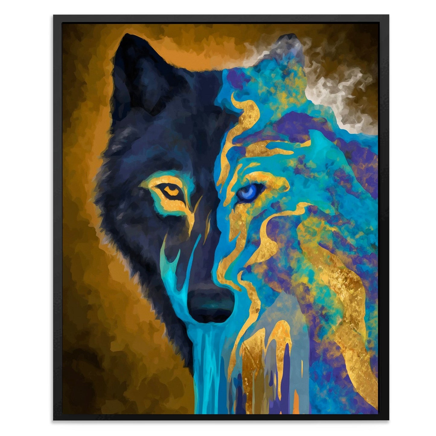 Wolf Turquoise Transformation - Luxury Wall Art