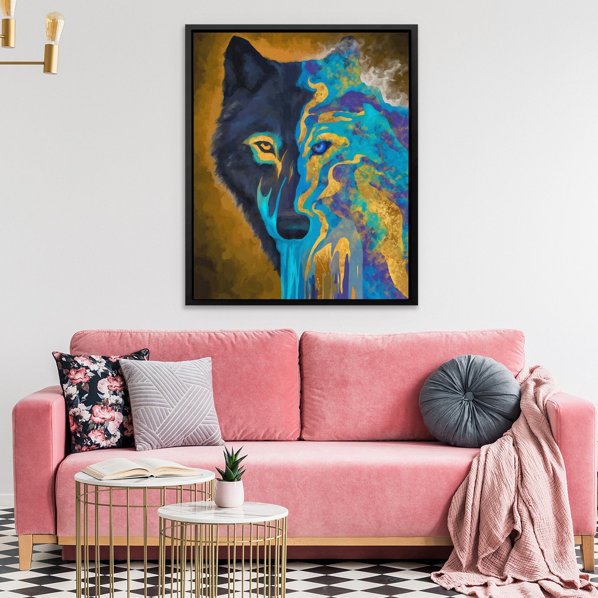 Wolf Turquoise Transformation - Luxury Wall Art