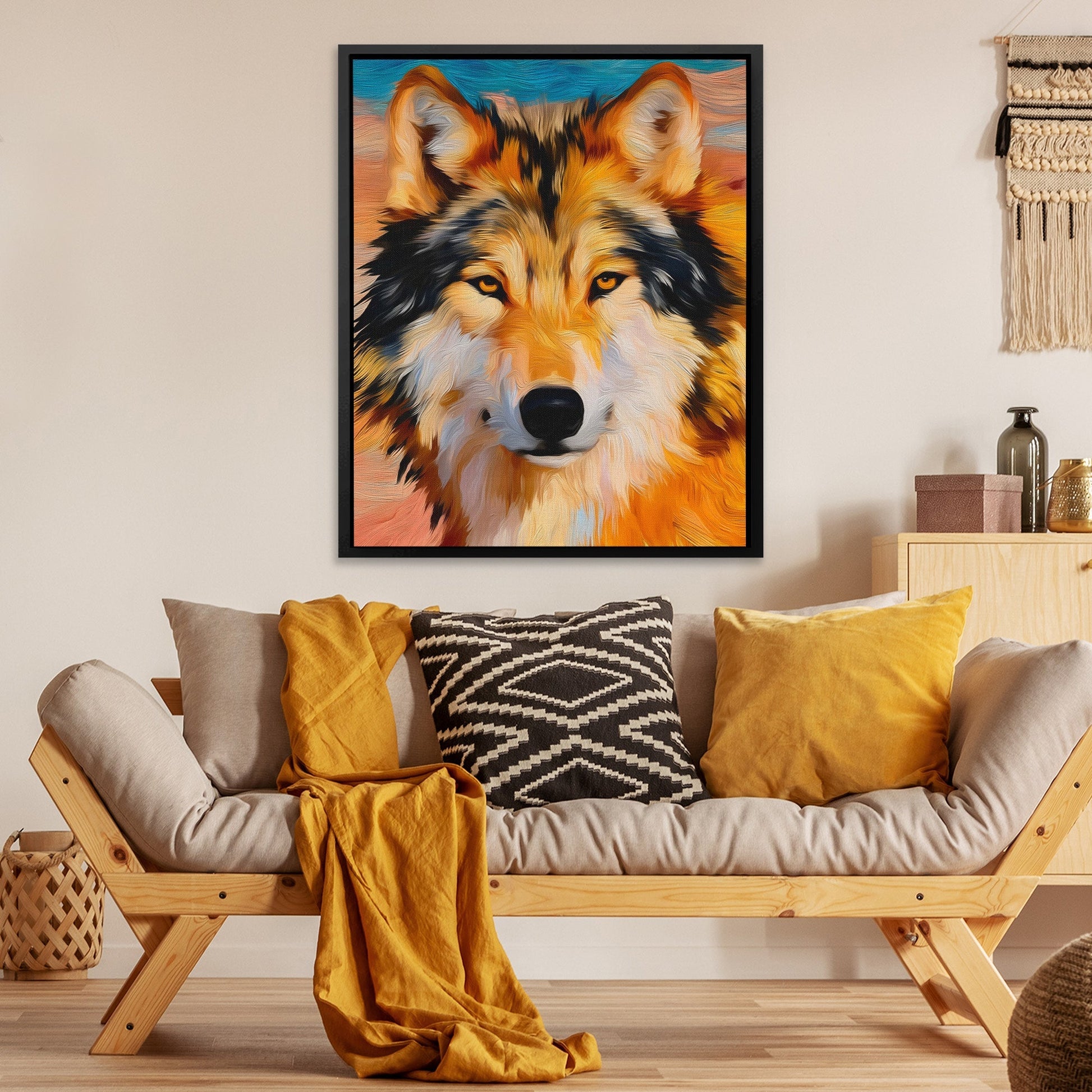 Wolf Windswept Flame - Luxury Wall Art