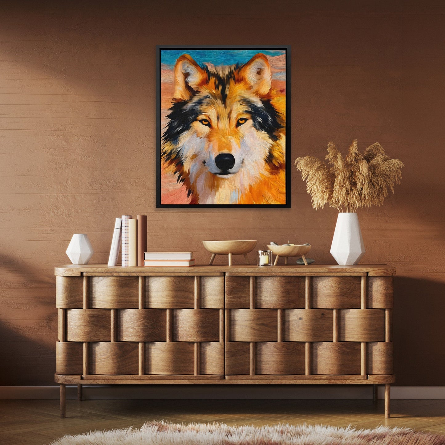 Wolf Windswept Flame - Luxury Wall Art