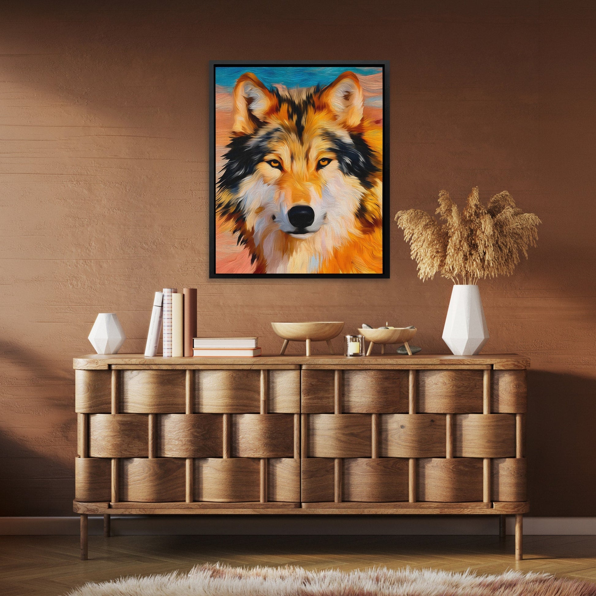 Wolf Windswept Flame - Luxury Wall Art