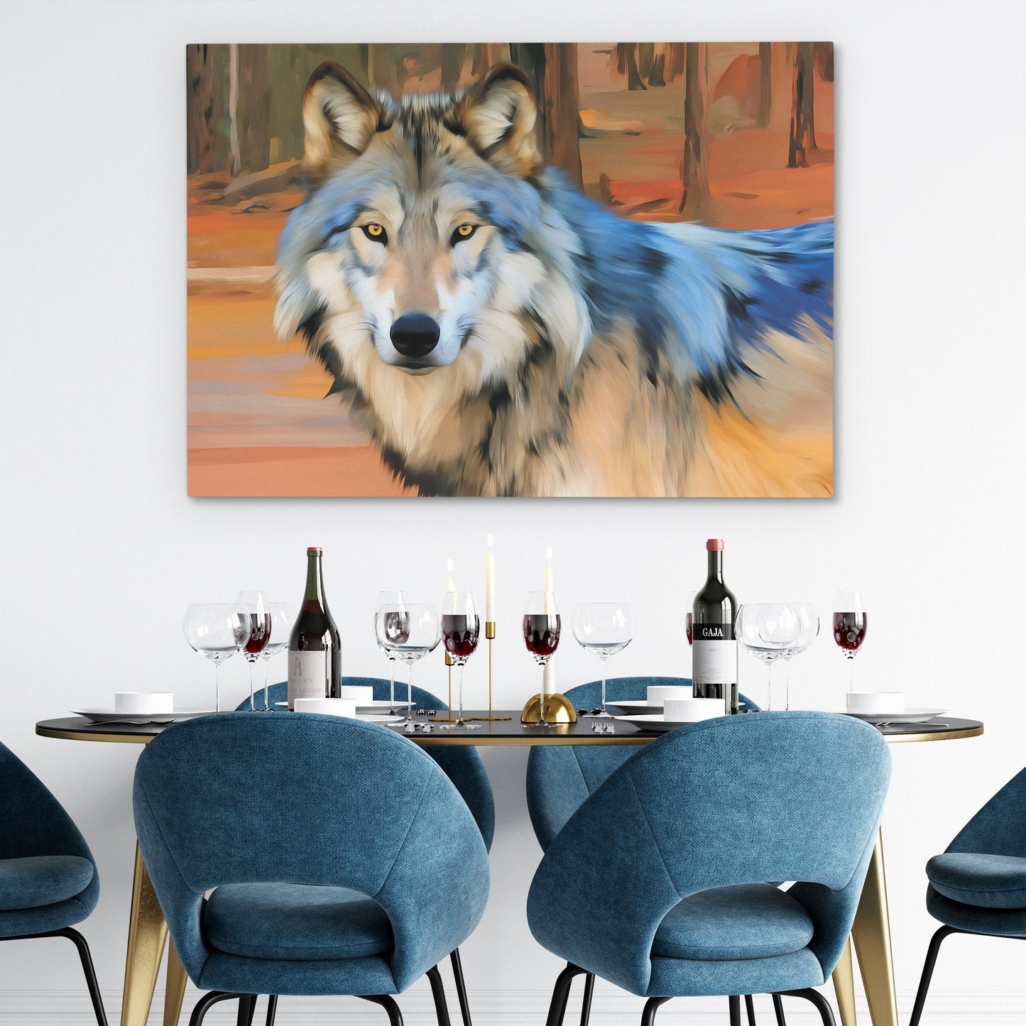 Wolfs Amber Watch - Luxury Wall Art