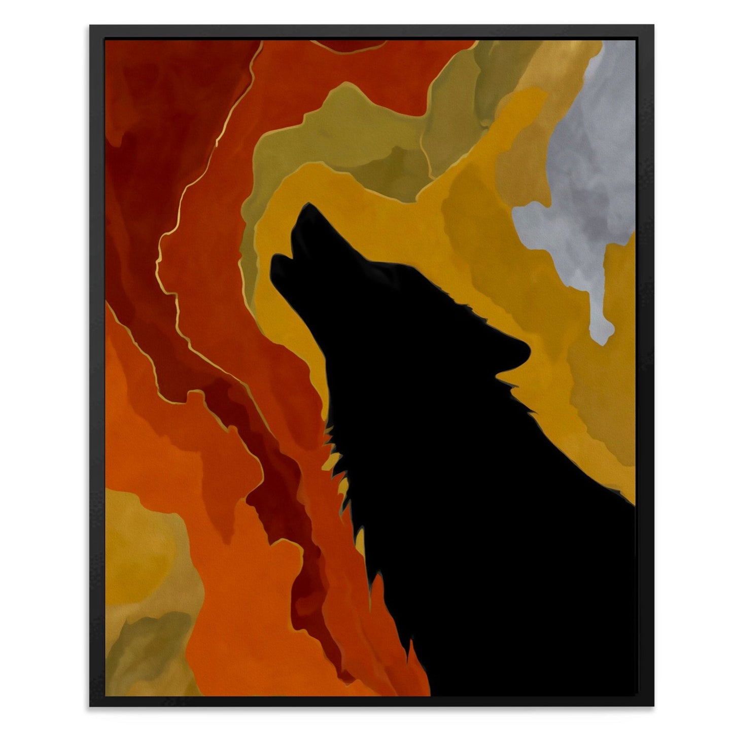 Wolf's Copper Call - Luxury Wall Art