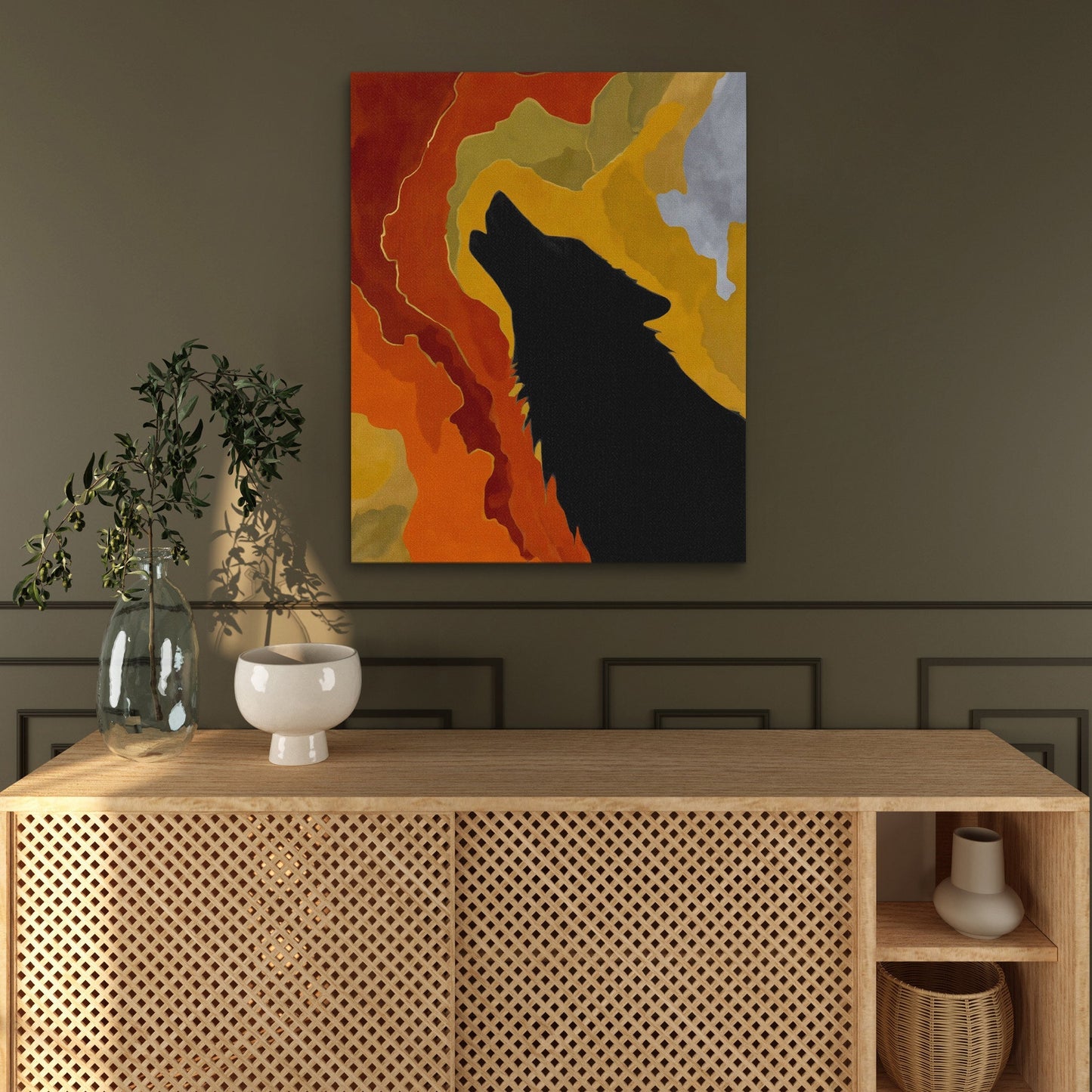 Wolf's Copper Call - Luxury Wall Art