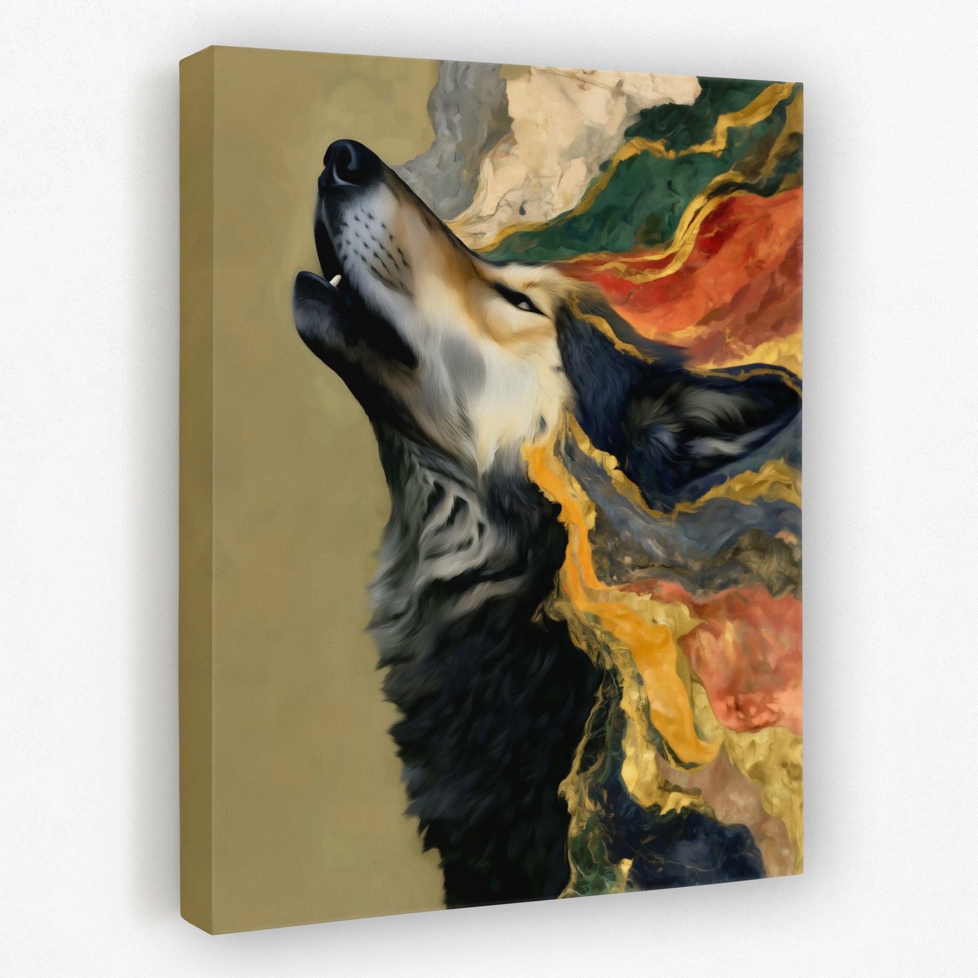 Wolf's Earthen Song - Luxury Wall Art