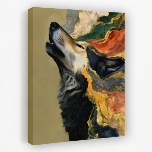 Wolf's Earthen Song - Luxury Wall Art