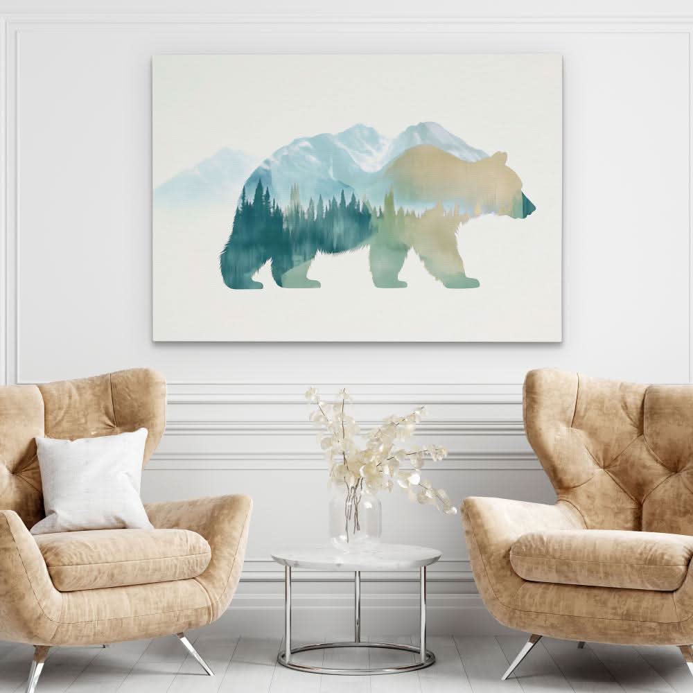 Woodland Echo Bear - Animals Art for Bedroom