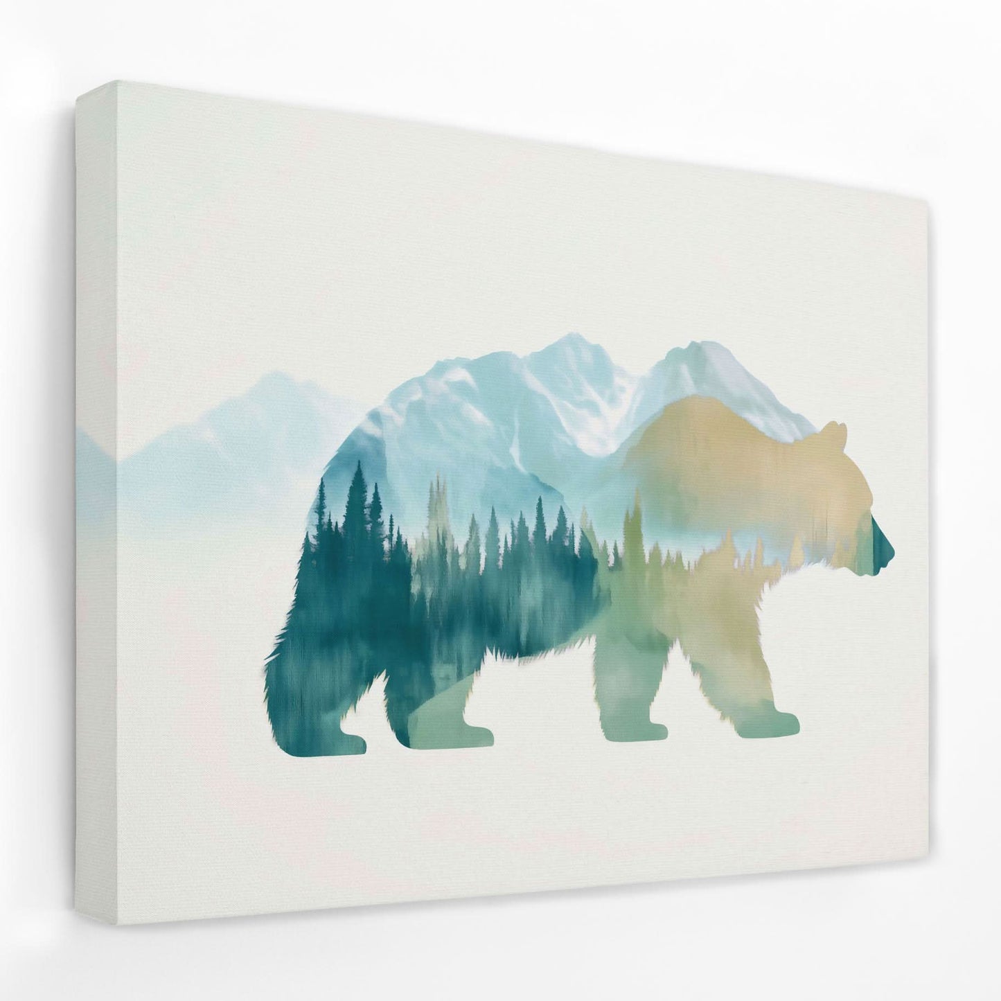Woodland Echo Bear - Animals Canvas Wall Art