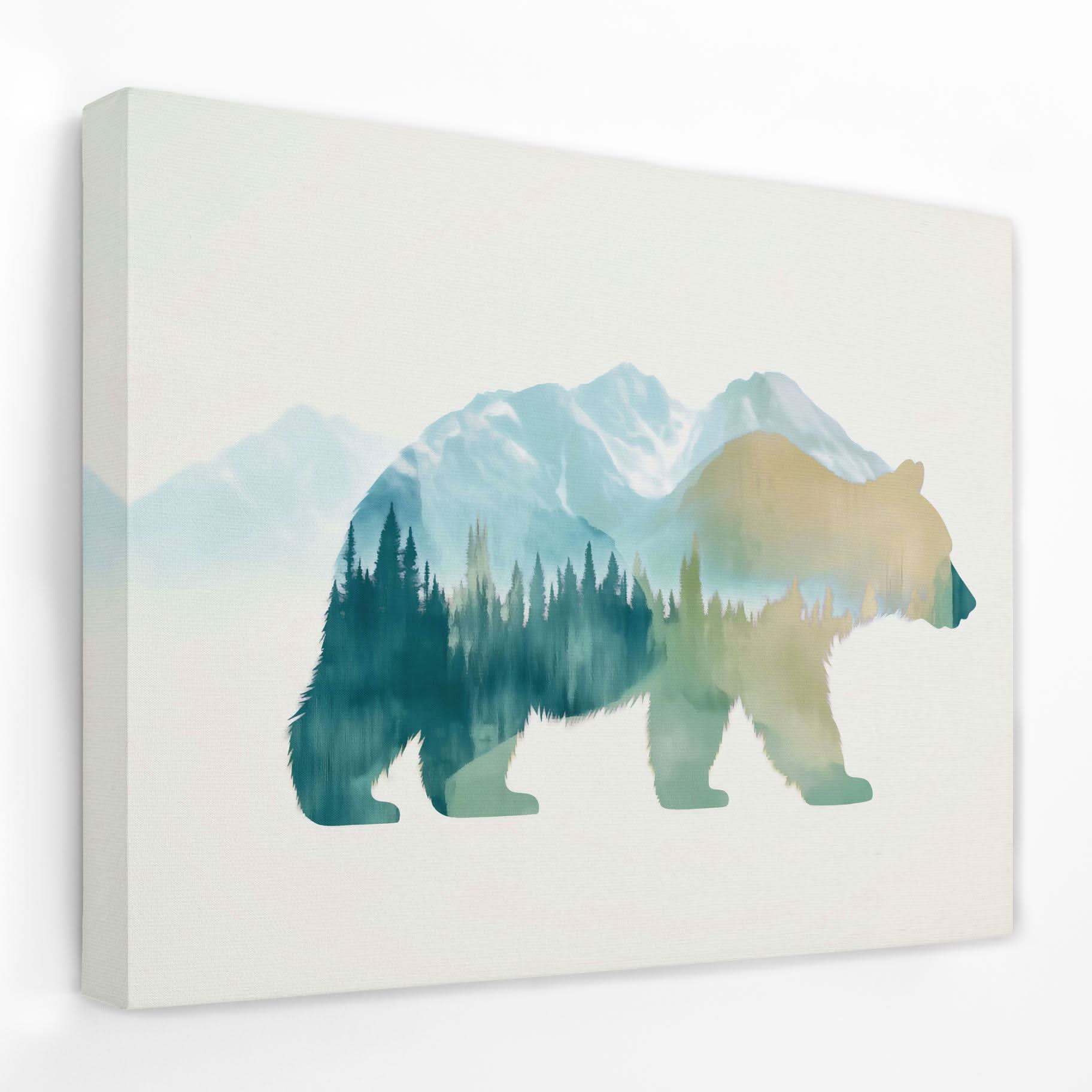 Woodland Echo Bear - Animals Canvas Wall Art