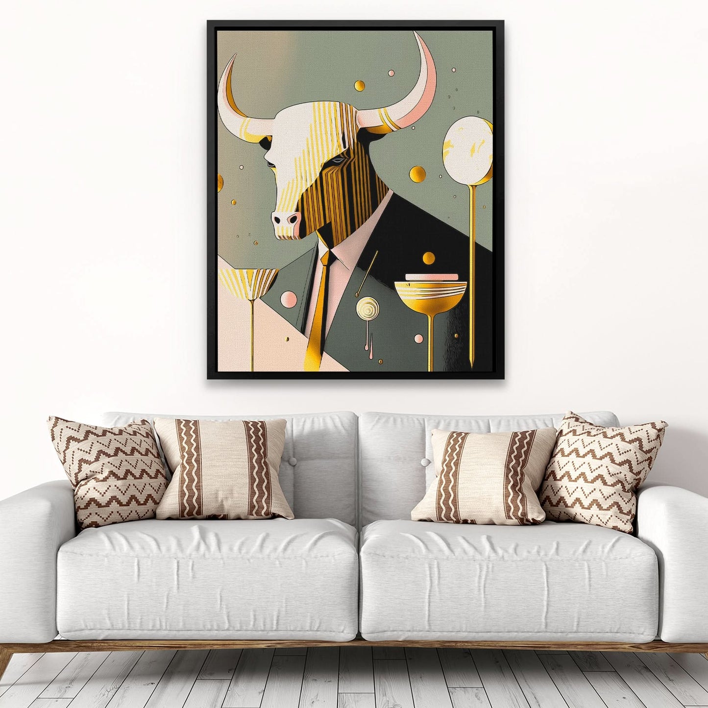 Yellow Tie Bull - Luxury Wall Art