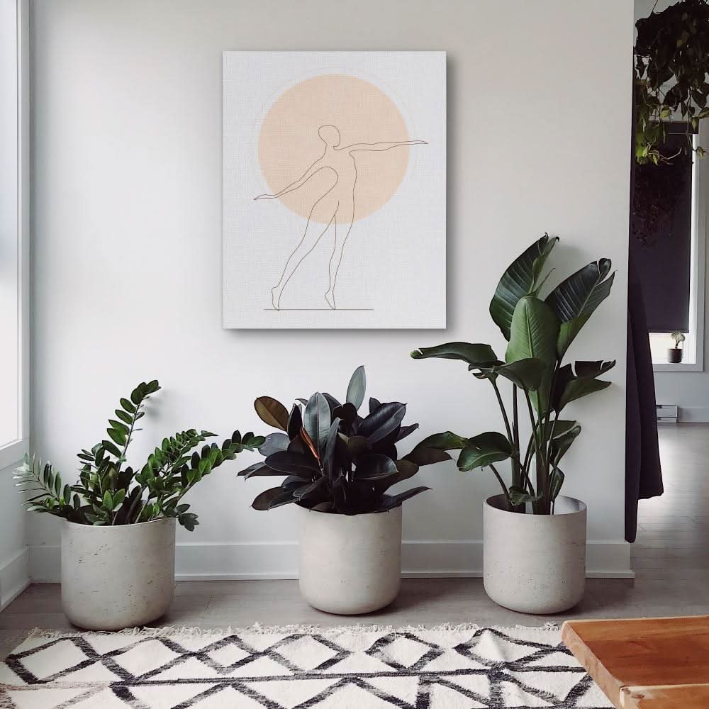 Yoga Ascension - Line Art Wall Art in Black Frame