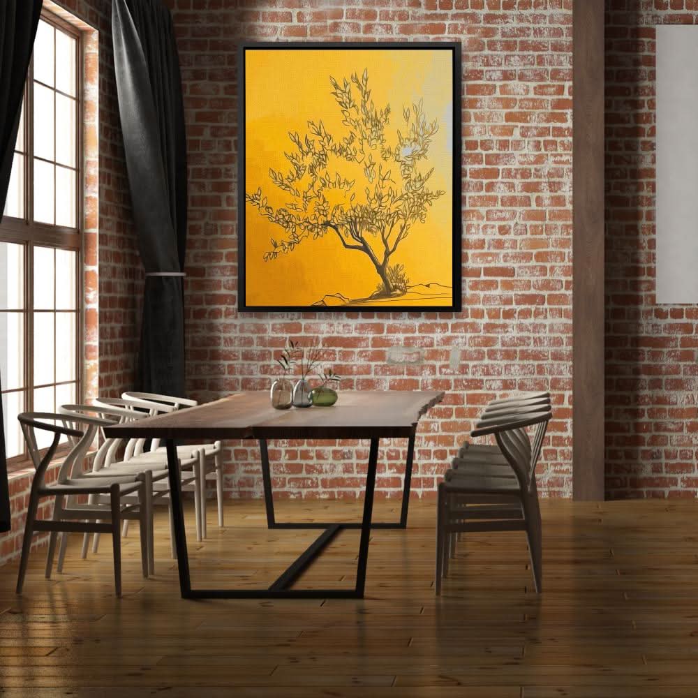Zen Gold Tree - Gold Wall Art for Dining Room
