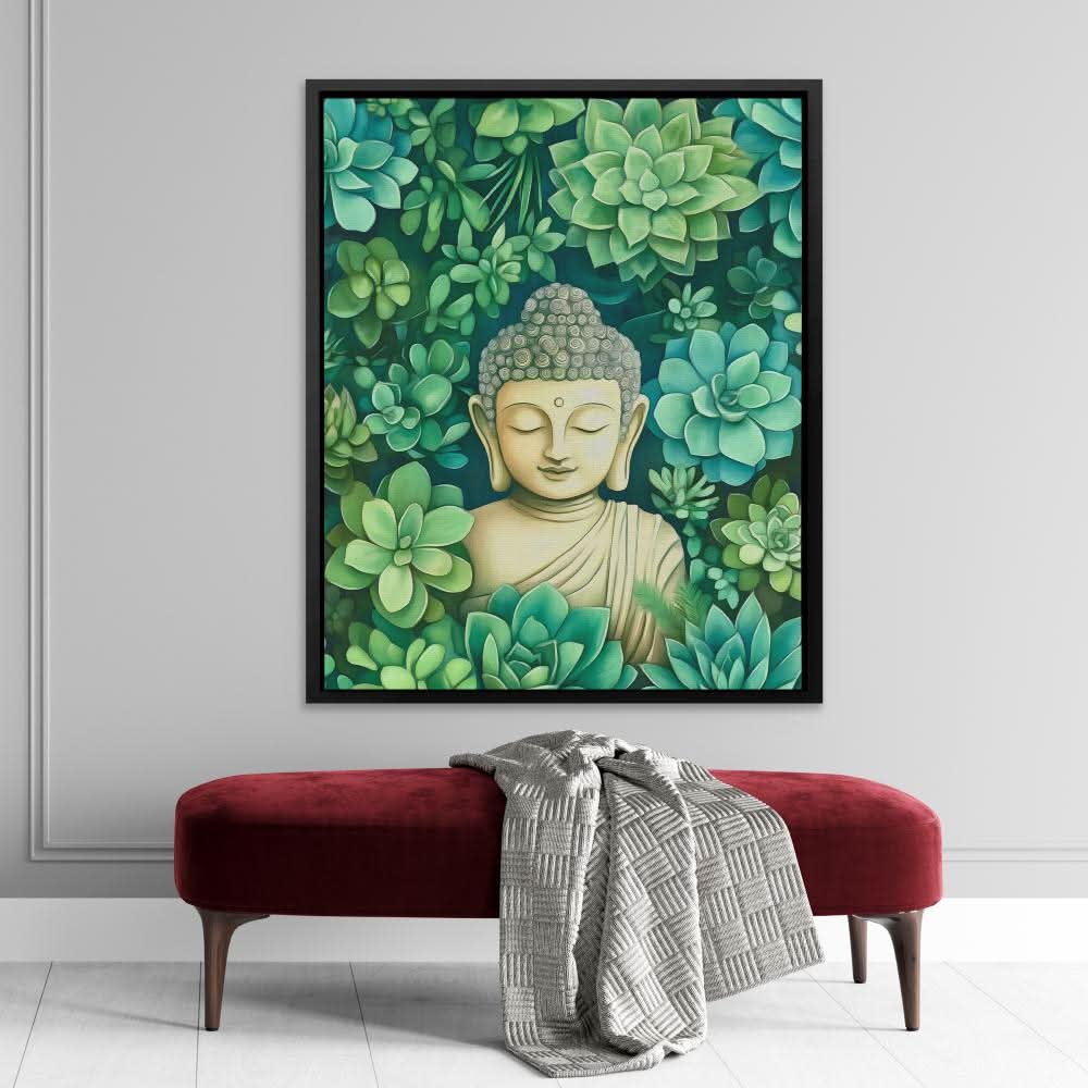 Zen Oasis - Nature Wall Art in Black Frame