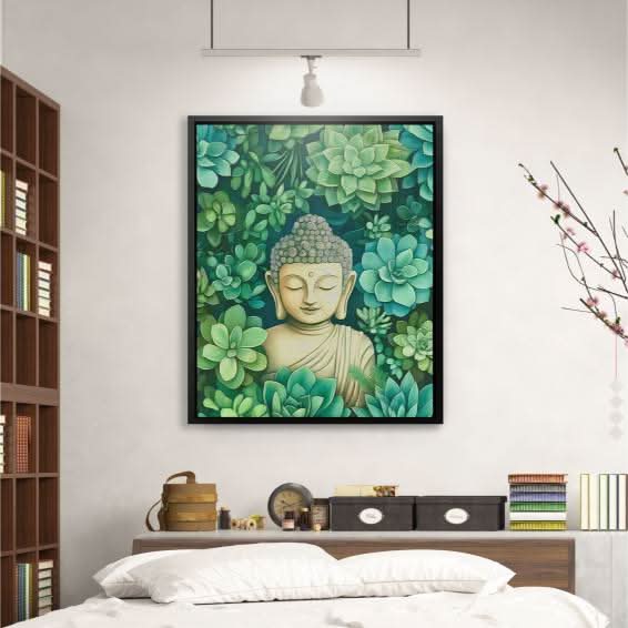 Zen Oasis - Wall Art in Black Frame