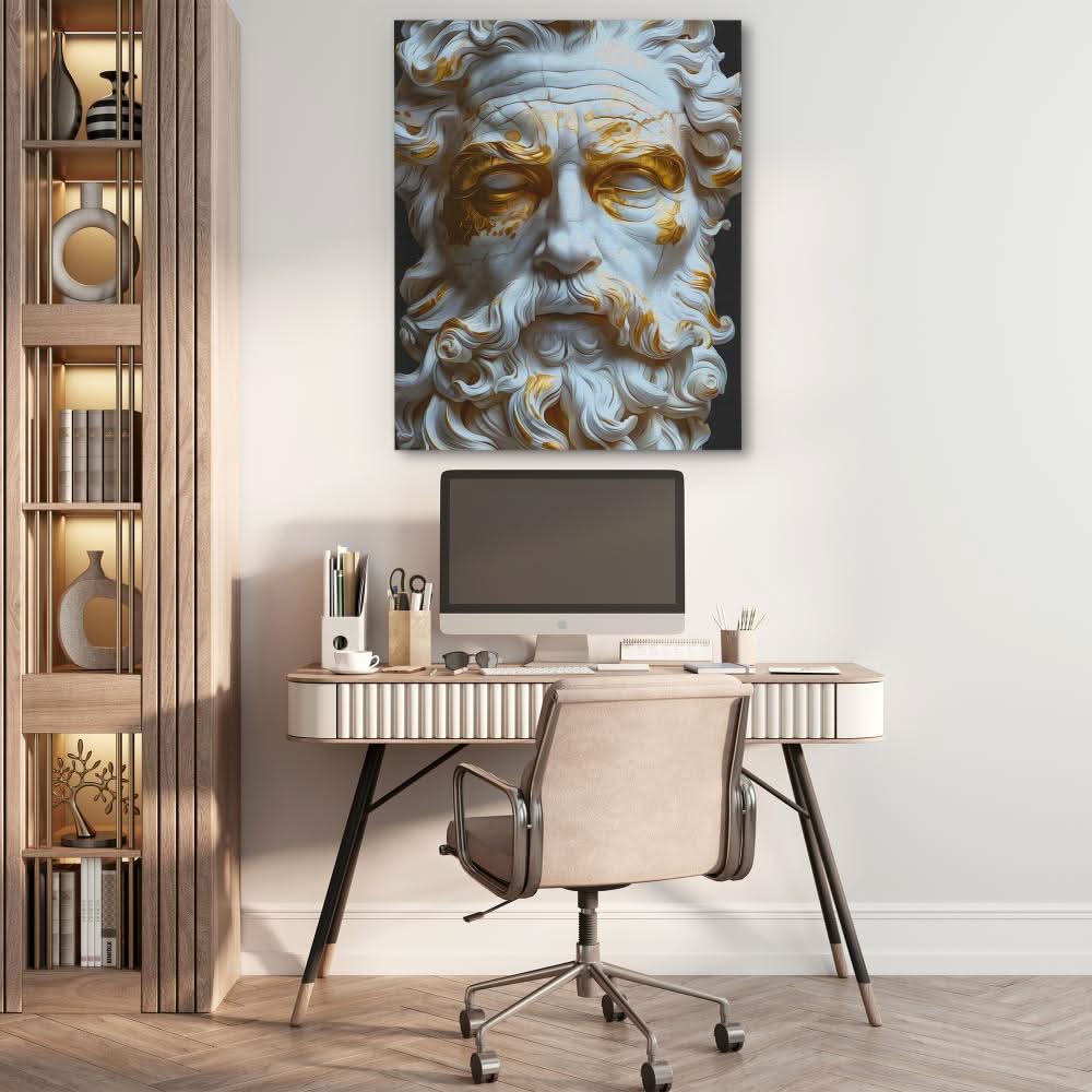 Zeus Bust - Wall Art in Black Frame