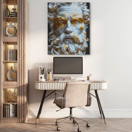 Zeus Bust - Wall Art in Black Frame