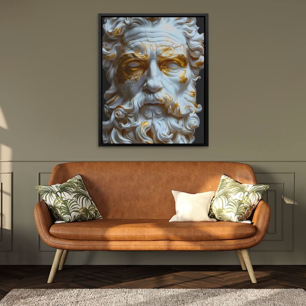 Zeus Bust - Gold Wall Art for Office