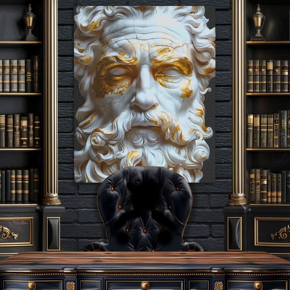Zeus Bust - Gold Canvas Wall Art